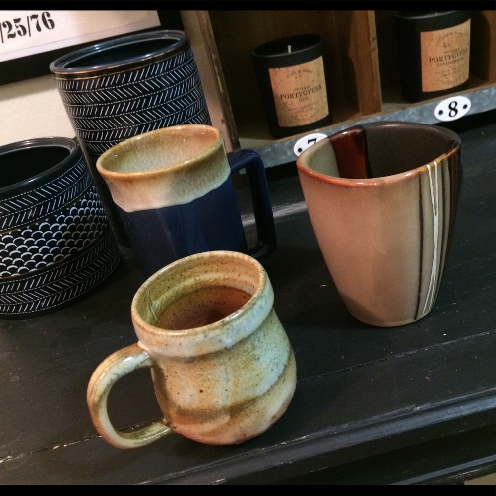 Three cup eclectic mug set
